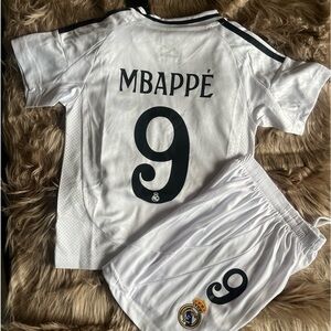 Real Madrid Mbappe Set Jersey and short for kids #newmodel #mbappe